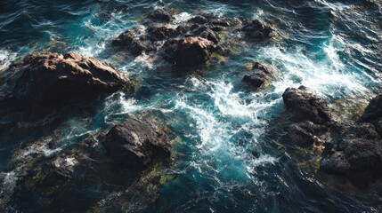 Fototapeta premium Ocean waves crashing on rocks