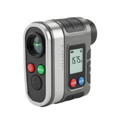 Fototapeta premium Electronic rangefinder device on black background isolated illustration on transparent background