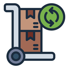 procurement trolley filled line icon for order costing process