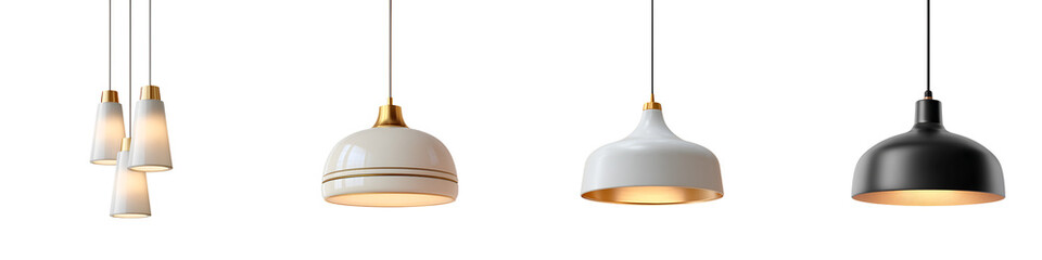 Modern Pendant Lighting Collection on White Background