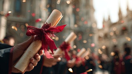 Graduation Ceremony Receiving Diplomas