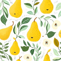 Obraz premium PNG Pear pattern fruit plant.