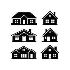 Collection of house silhouettes for design use