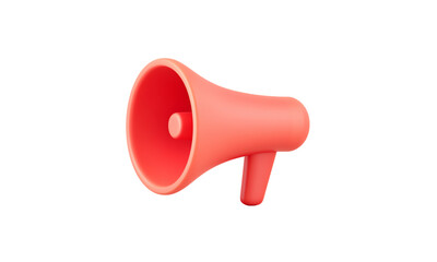 A bright red megaphone representing communication and public speaking.
