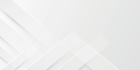 Abstract white and gray gradient background with overlapping geometric shapes. 3D background concept with paper scratch style for covers, certificates, presentations, and brochures.