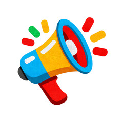 A colorful megaphone design, symbolizing communication and broadcasting messages.