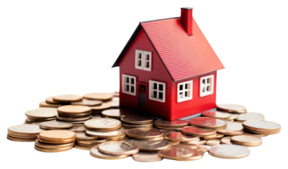 PNG Coin house money red.