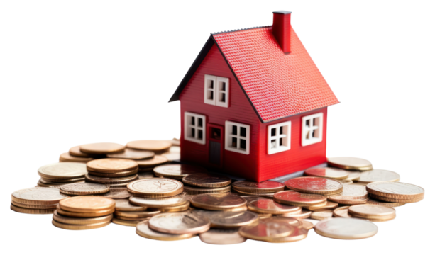 PNG Coin house money red.