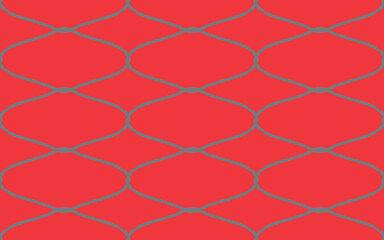 手描きらせんパターン 金網風シームレスベクター　赤背景