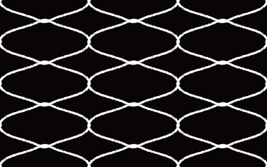 手描きらせんパターン 金網風シームレスベクター　白黒