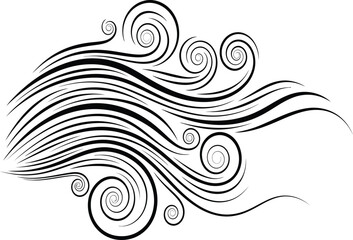 Fototapeta premium Abstract Swirls and Lines Black and White Design Element curve
