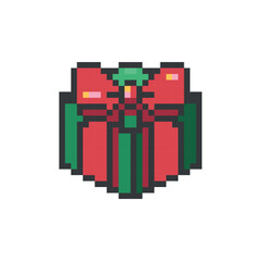 Gift pixel art.  Pixel art gift vector illustration