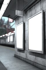Empty Posters In Subway Station