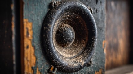 Closeup speaker dust covered