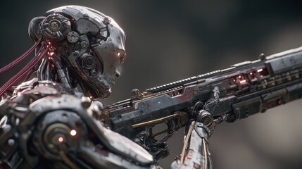 Fototapeta premium Advanced robot with weapon