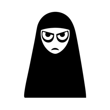 evil scary nun vector clipart, logo, icon