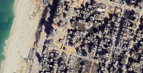 Gaza City 2024 Post War Satellite View