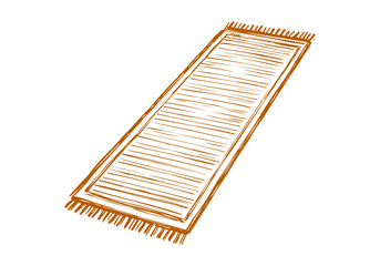 Rug carpet hand drawn simple sketch vector illustration