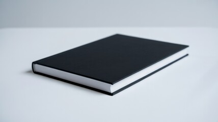 Matte Black Hardcover Pristine Texture Delicate Light Pure White Backdrop