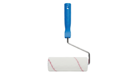 Paint roller with blue handle isolated PNG with Transparent Background