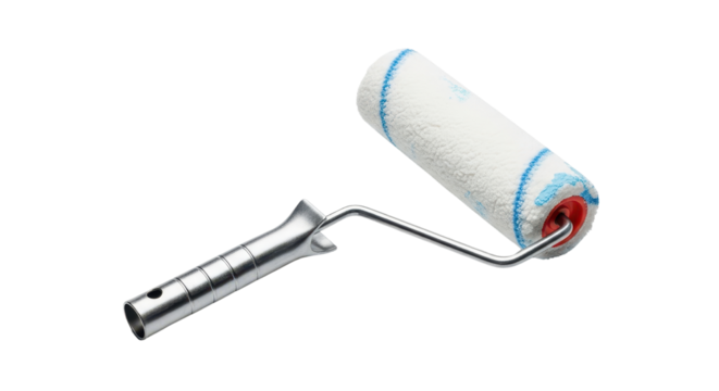Paint roller for interior decoration projects isolated PNG with Transparent Background