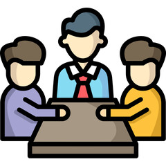 Lineal Color Training Icon Showing Team and Business Instructor