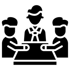Glyph Training Icon with Trainer Leading Group Discussion