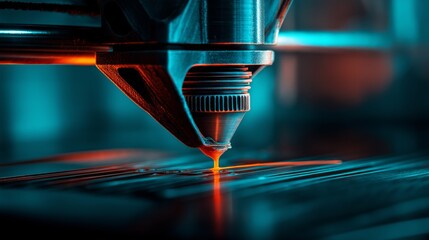 Intricate Detail of a Laser Cutter Engaging in Precision Work, Showcasing Advanced Technology and Innovation in Fabrication