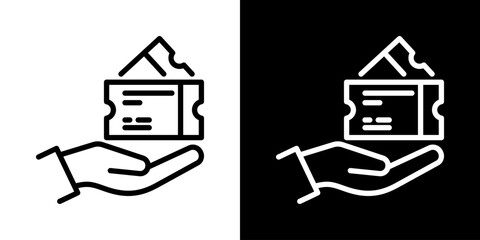Ticket  Icon Of Line Black And White Style 