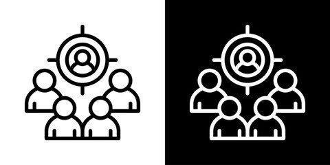 Target Audience  Icon Of Line Black And White Style 