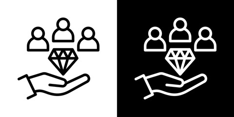 Customer Value  Icon Of Line Black And White Style 