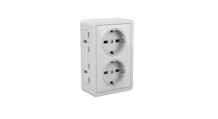 Electrical outlet with two sockets isolated PNG with Transparent Background