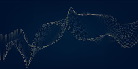 Modern dotted golden wave on dark backgrounds. Thin line modern premium shape, premium curve glitter simple abstract modern