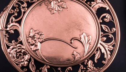 Rose Gold Embossed Floral Metal Panel