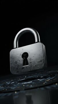 Digital Lock Security Cyber Protection Technology Loop Footage