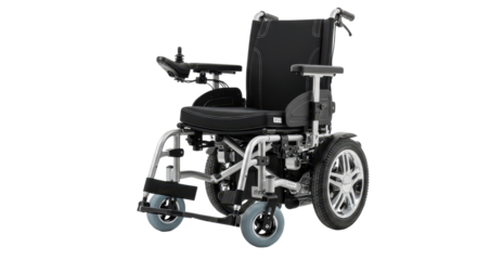Electric wheelchair for disabled people isolated PNG with Transparent Background