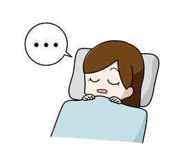 睡眠時無呼吸症候群の女性のイラスト