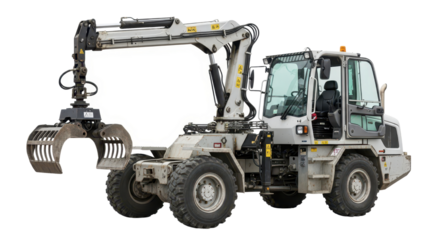 Timber loader with grapple isolated PNG with Transparent Background