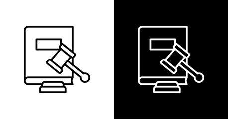 Law Book White Icon Set Design