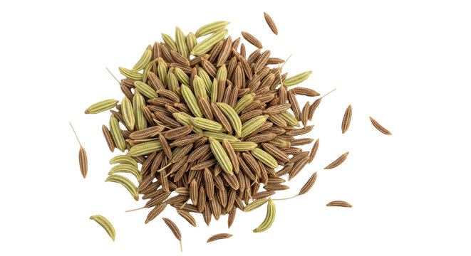 Pile of fennel seeds isolated PNG with Transparent Background