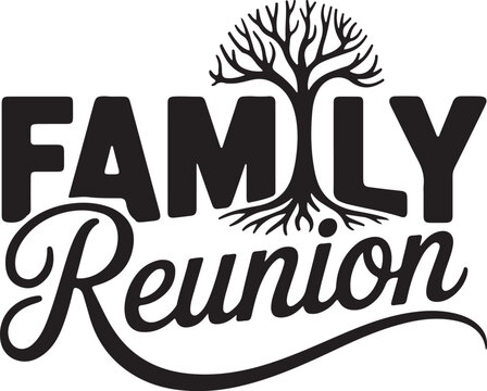 Family reunion tree logo design symbolizing connection and growth generational heritage isolated on transparent background