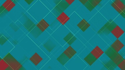 Abstract geometric animation with layered squares and glowing outlines in seamless motion Soft blue and red pixel blocks with subtle transparency moving in digital animation loop - Powered by Adobe