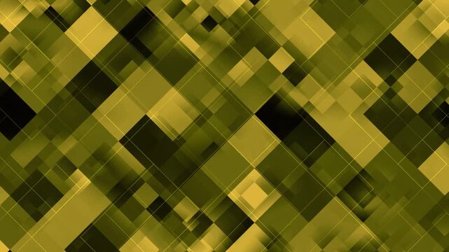 Looped motion of green mosaic pixel blocks shifting in geometric pattern with tech-inspired style Olive green digital squares forming dynamic abstract pixelated pattern in seamless loop animation