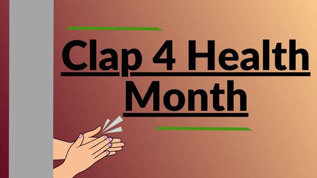 Clap for Health Month Awareness Poster &ndash; Hands Clapping Illustration Promoting Health and Wellness Campaign Concept