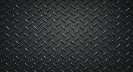 Black Diamond Plate Metal Surface – Seamless Industrial Pattern