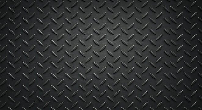 Black Diamond Plate Metal Surface &ndash; Seamless Industrial Pattern