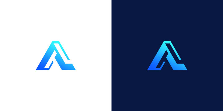 initial letter A simple monogram logo design vector illustration	