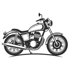 Obraz premium Black silhouette of a classic motorcycle motorbike