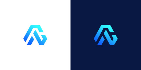 initial letter A simple monogram logo design vector illustration	