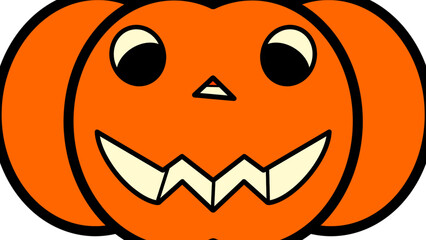Cute Cartoon A Big Halloween Pumpkin Face Lantern On Transparent Background. PNG Image, Digital Art, Procreate Pocket